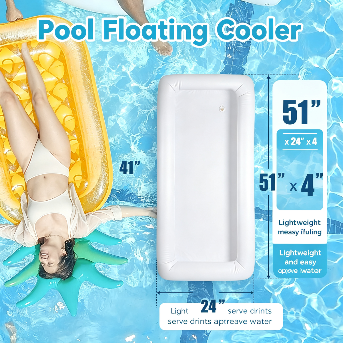 Inflatable Floating Drink Cooler Tray