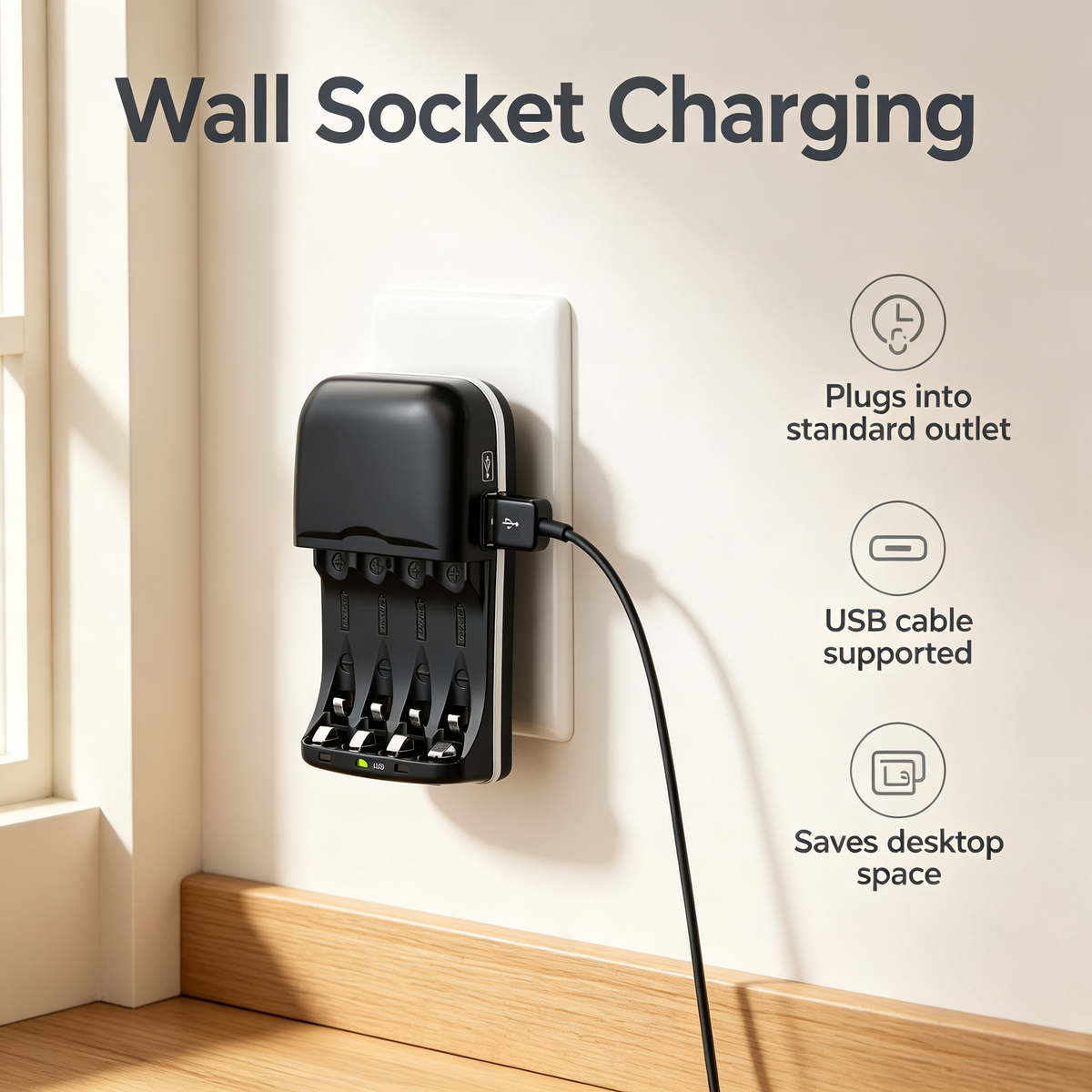 4-Slot USB Battery Charger