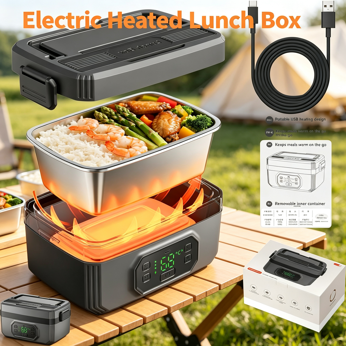 Portable Electric Heated Lunch Box