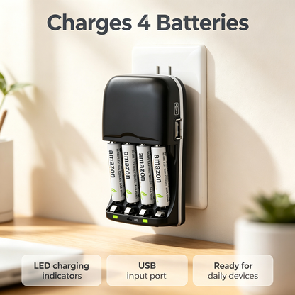 4-Slot USB Battery Charger